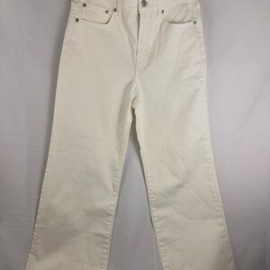 Cream J Crew Wide leg cropped jeans